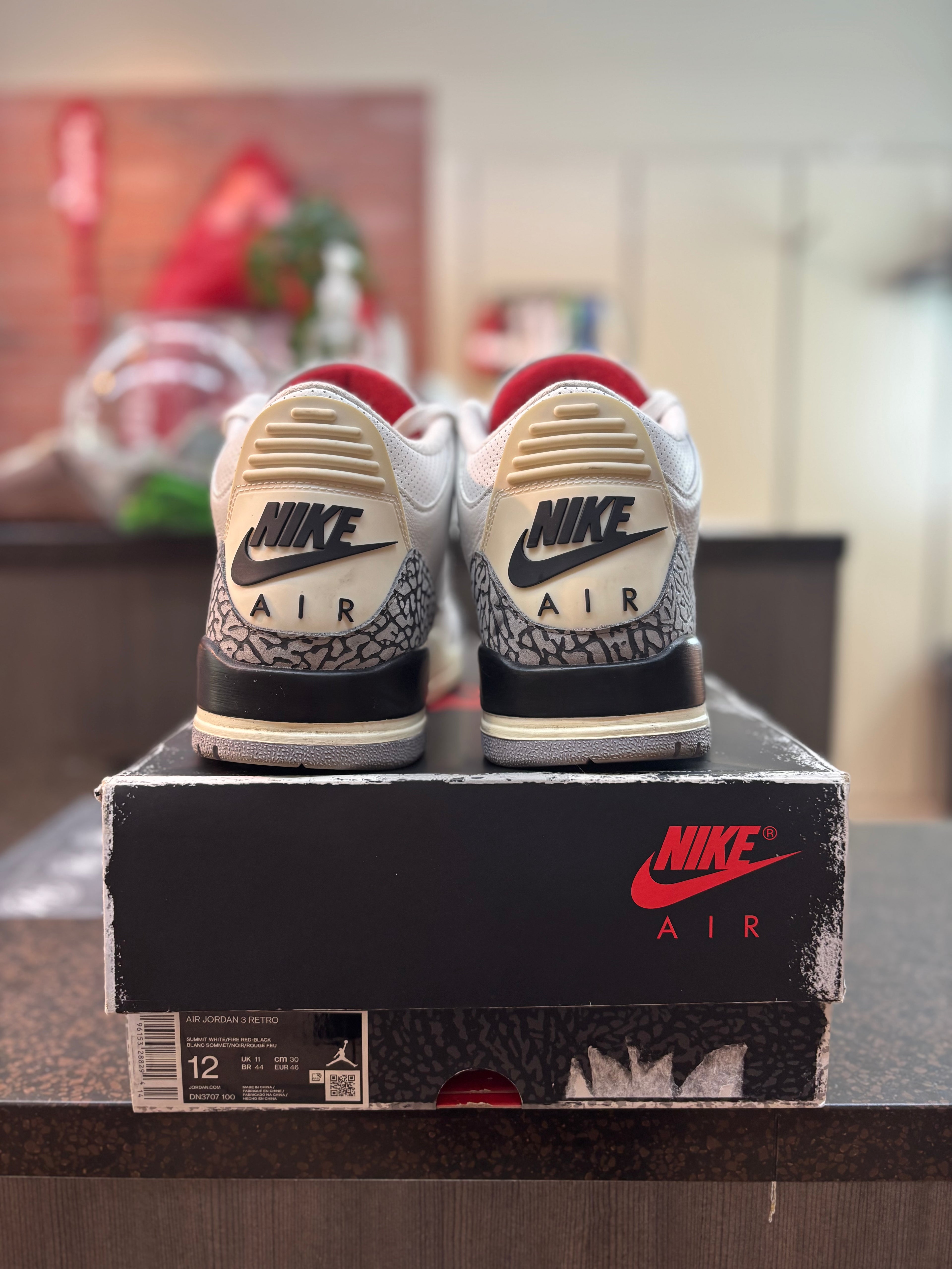Jordan 3 "White Cement Reimagned" Size 12 Pre Owned