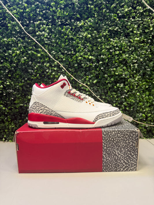 Jordan 3 "Cardinal Red" Size 10 Preowned