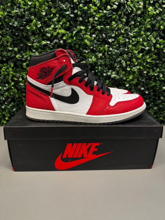Jordan 1 High Spider-Man "Origin Story" Size 10.5 Preonwed