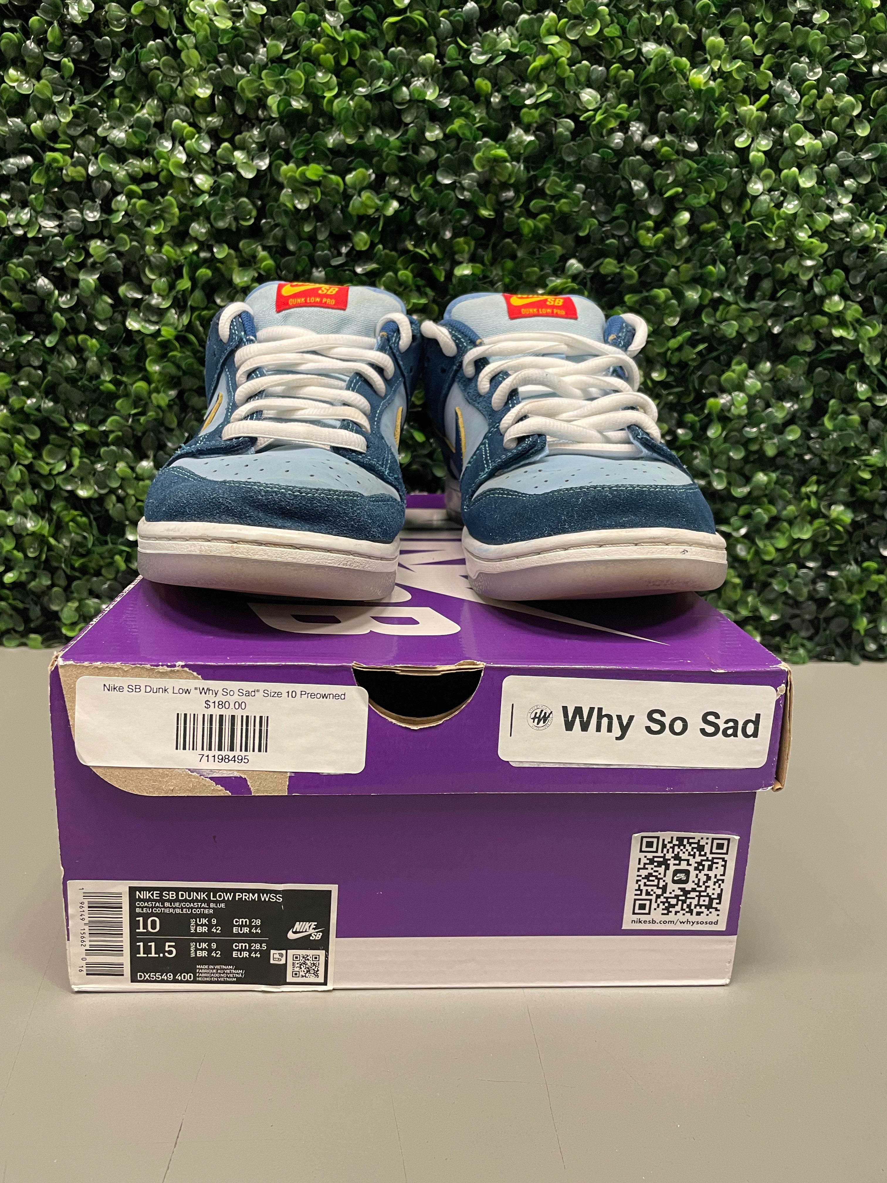 Nike SB Dunk Low Pro Why So Sad? Size 10 Preowned