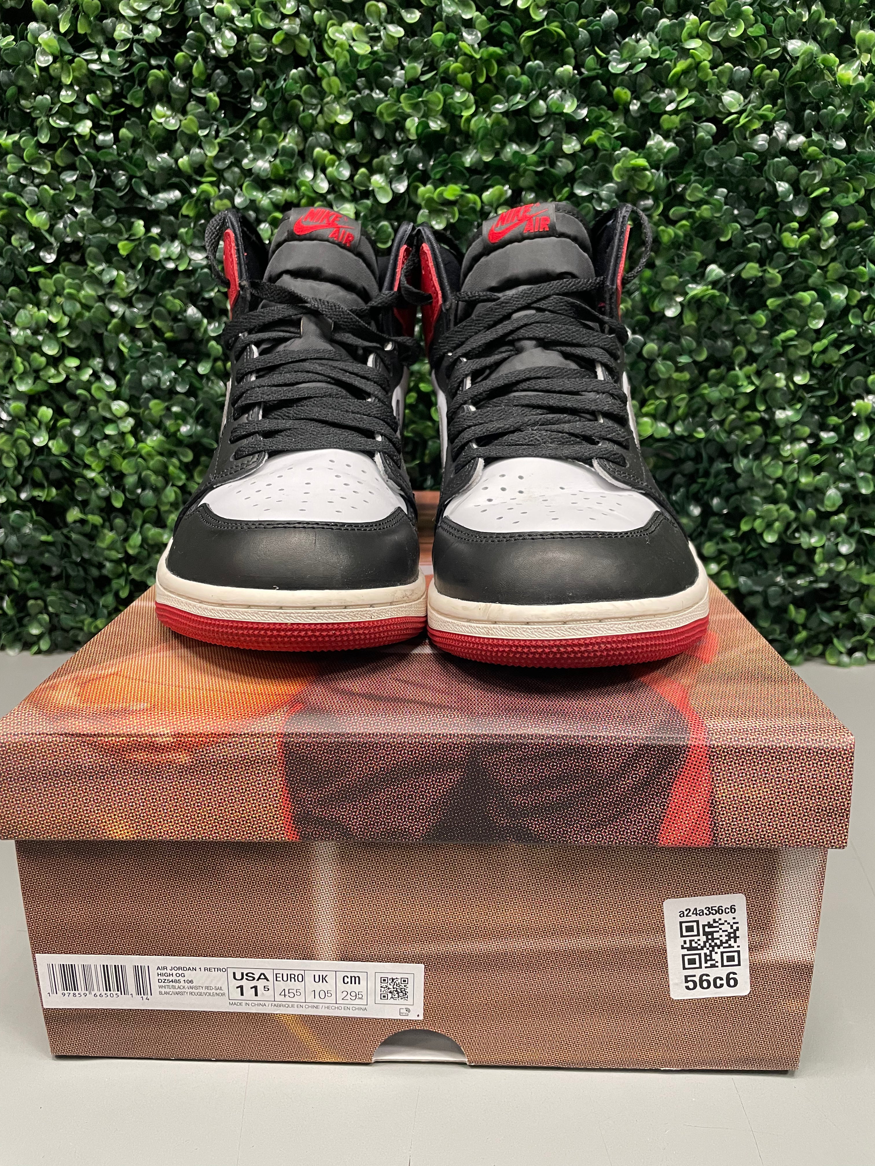 Jordan 1 Retro High OG Black Toe Reimagined Size 11.5 Preowned