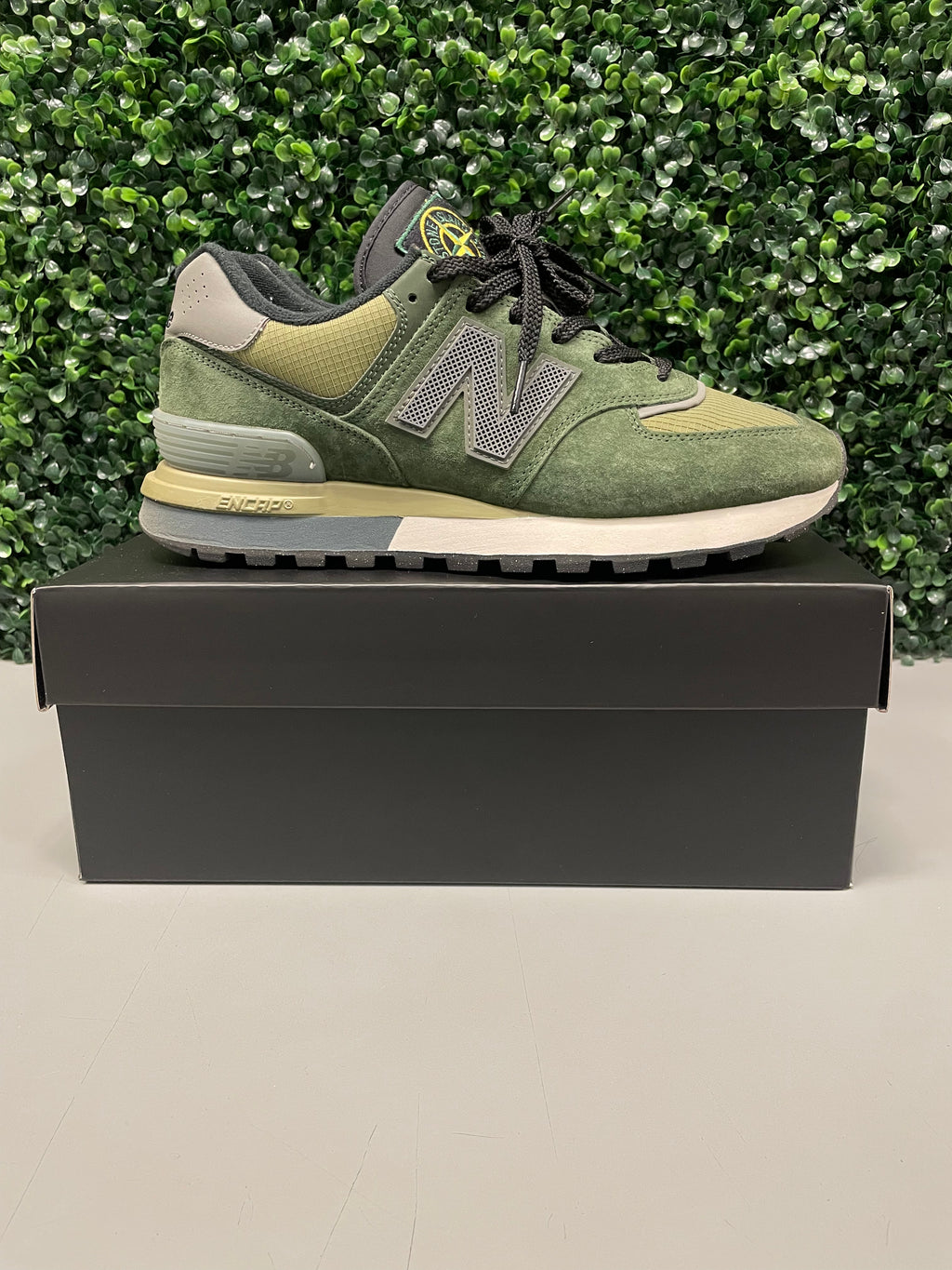 New Balance 574 Legacy "Stone Island Dark Green" Size 9.5 Preowned