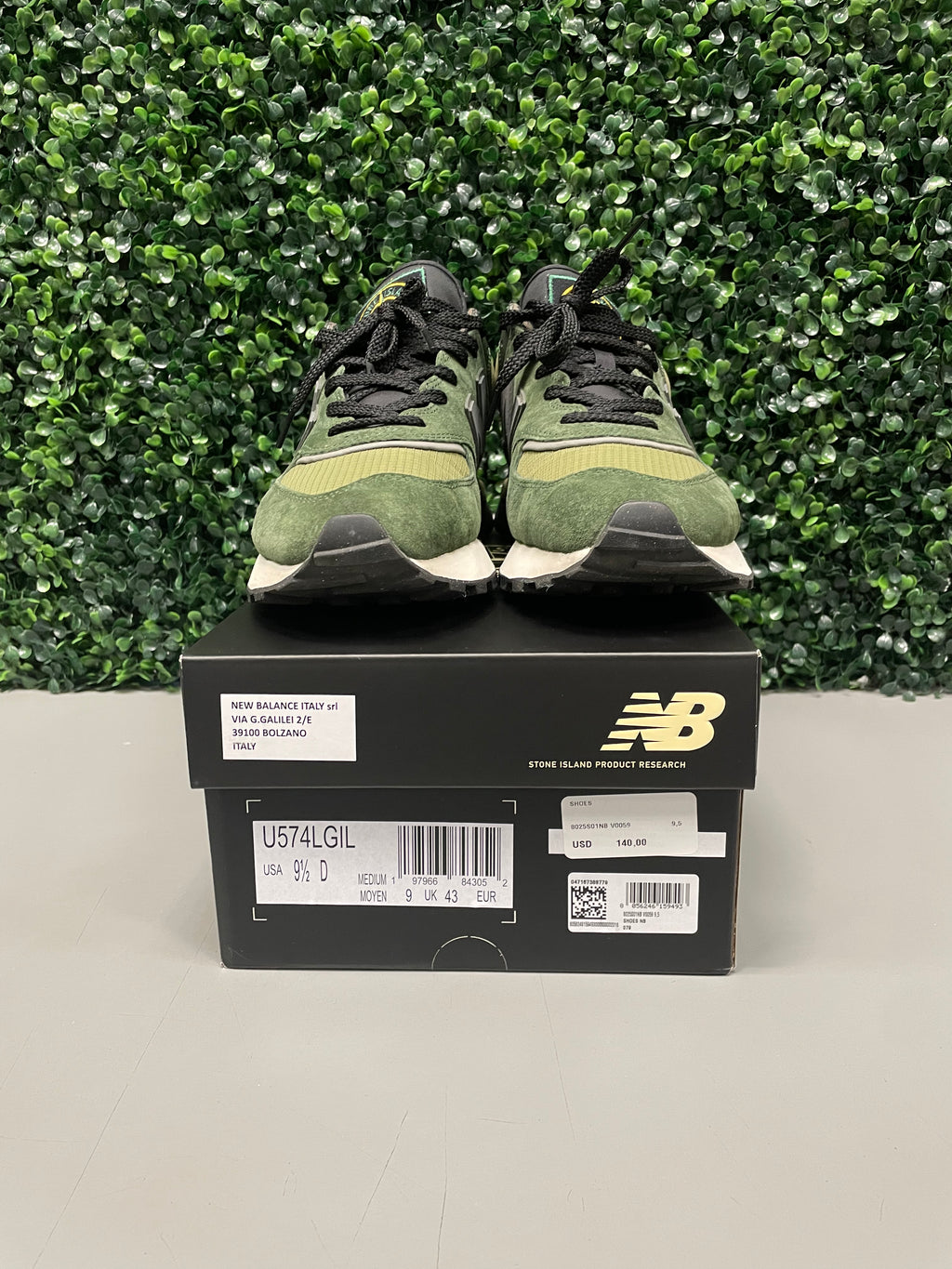 New Balance 574 Legacy "Stone Island Dark Green" Size 9.5 Preowned