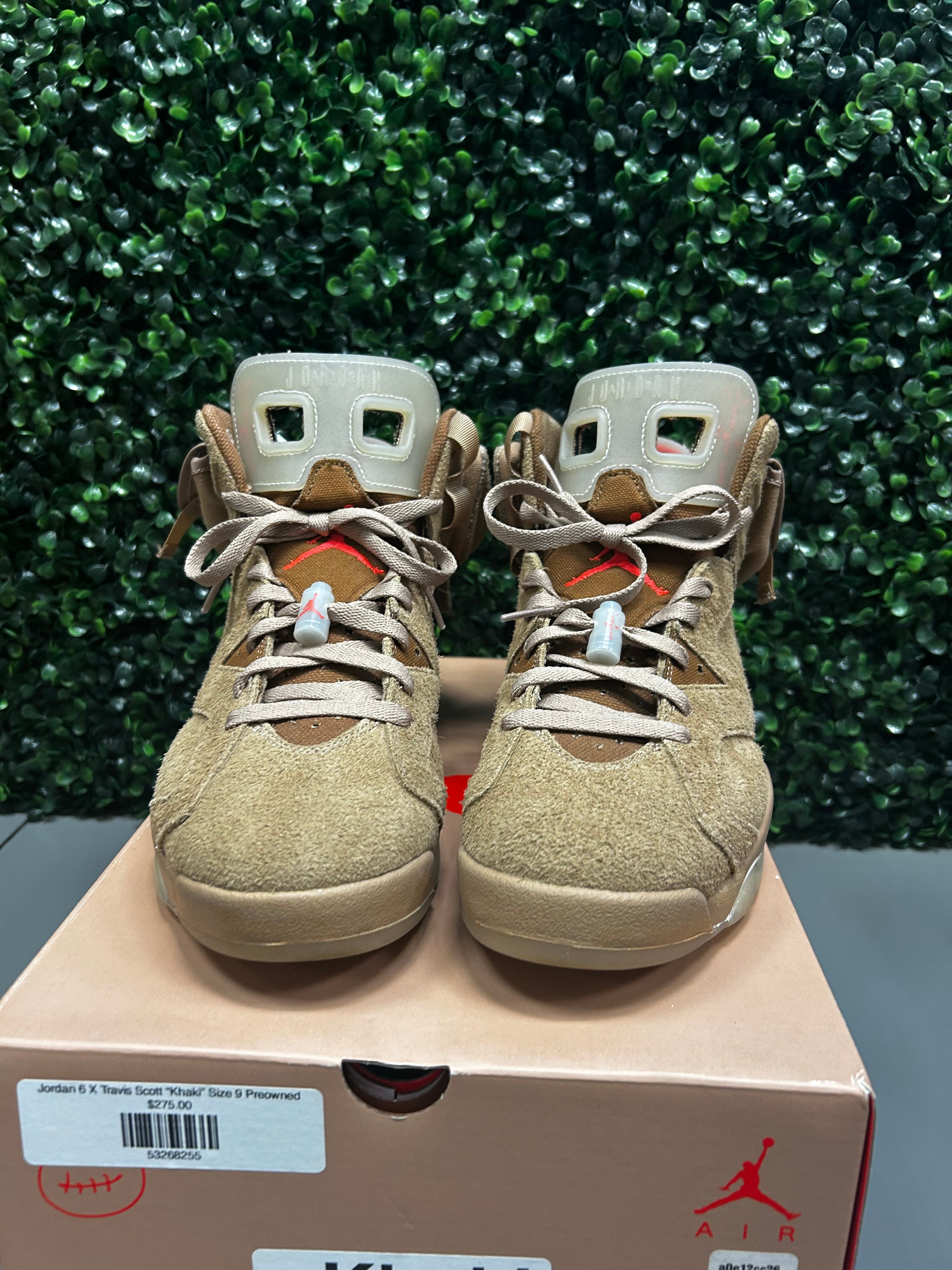 Jordan 6 Travis Scott Khaki Size 9 Preowned