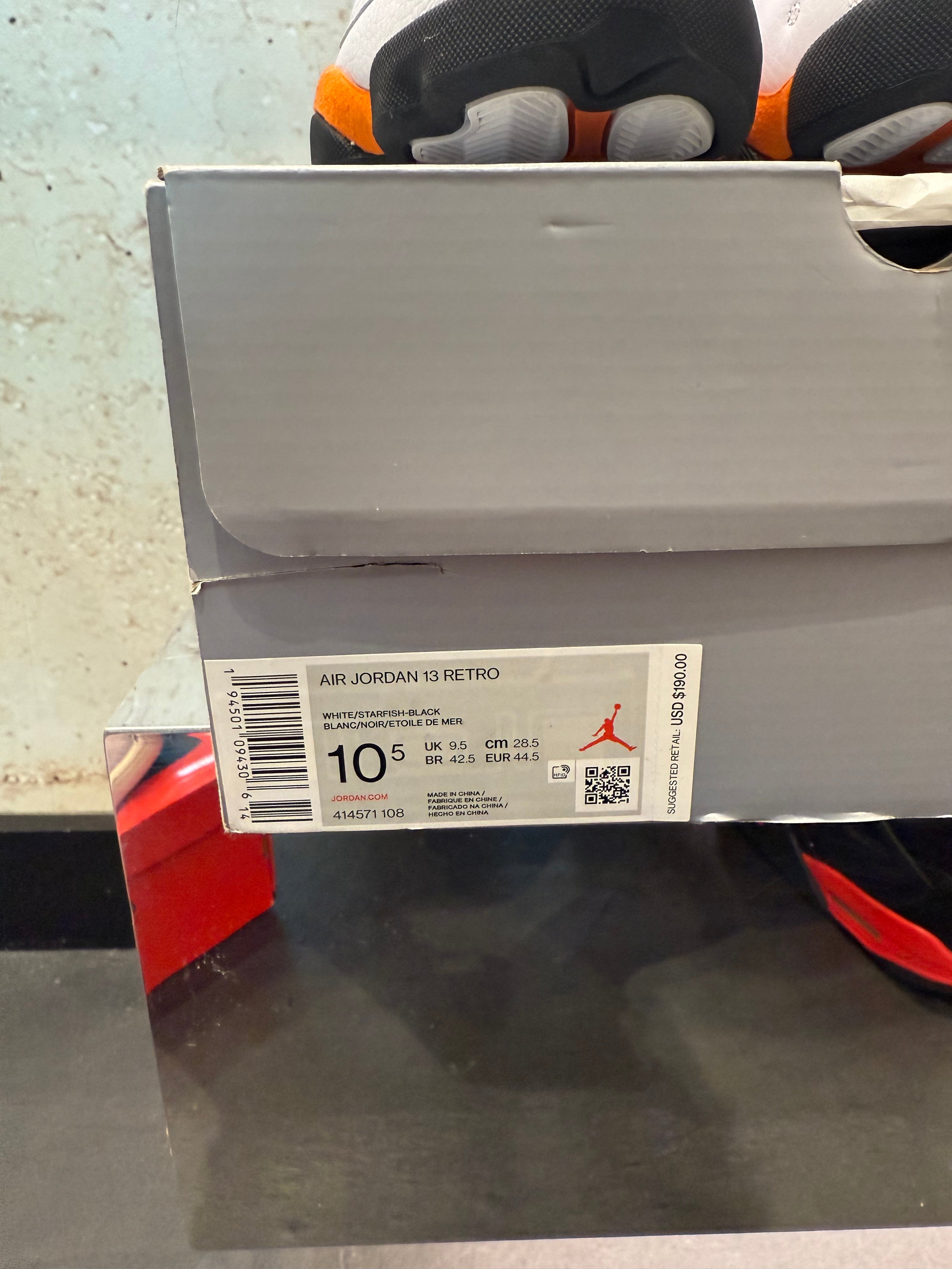 Jordan 13 "Starfish" Size 10.5 Preowned
