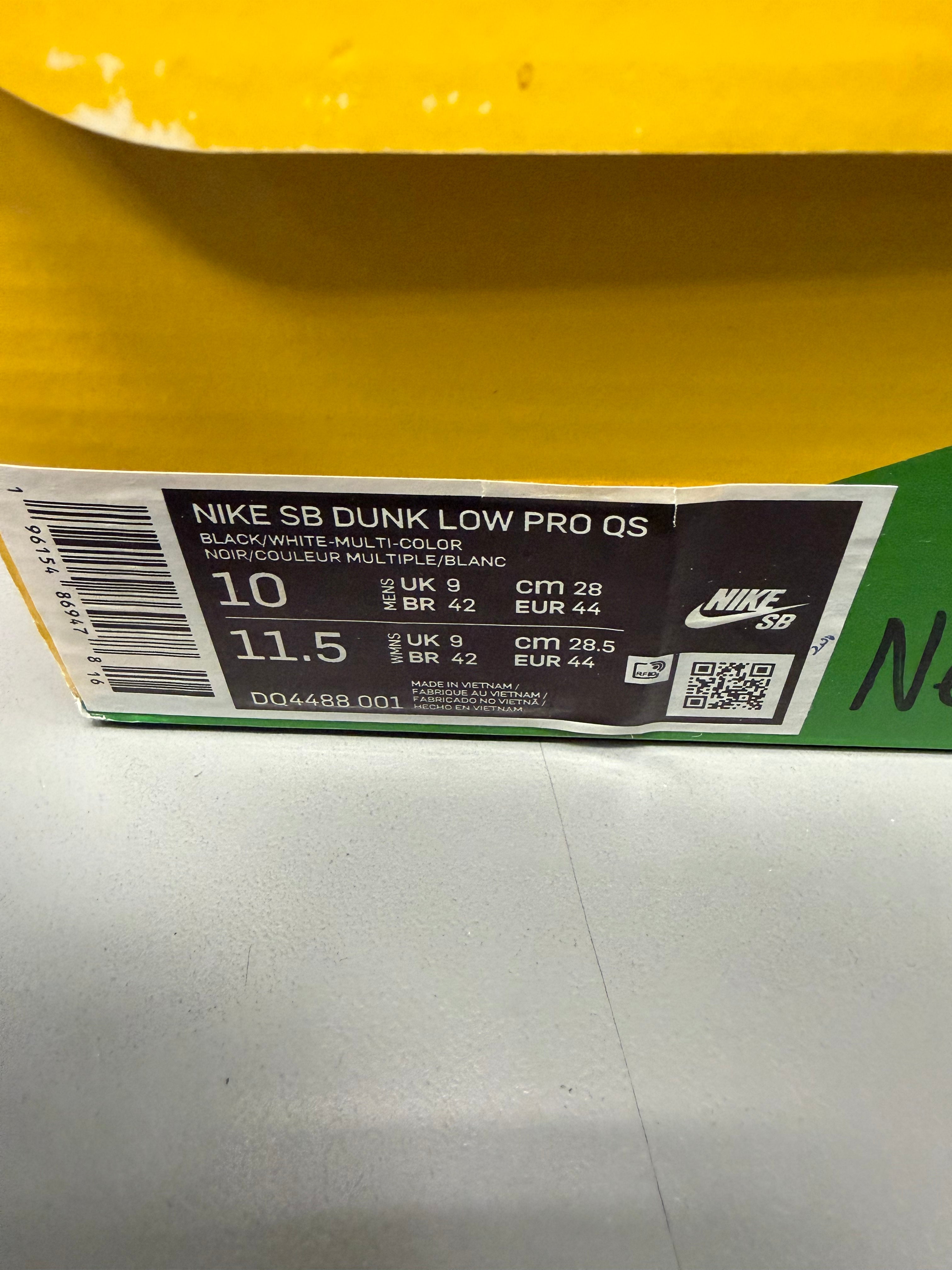 Nike SB Dunk Low Pro QS "Neckface" Size 10 Preowned