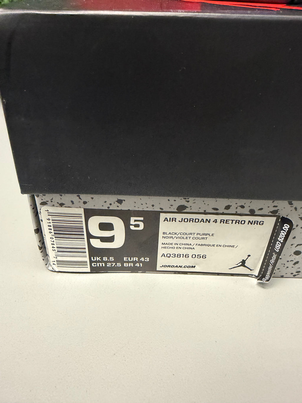 Jordan 4"Raptors Drake OVO (2019)" Size 9 Preowned