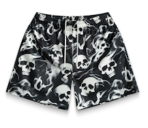 Bravest Studios "Smoking Skulls" Black/White Shorts