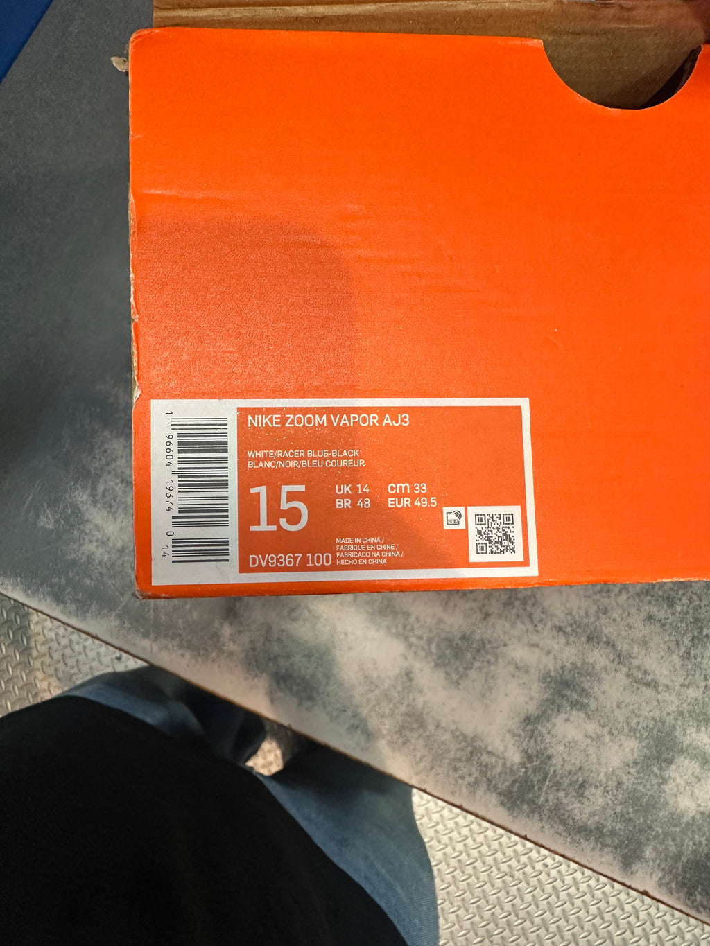 Nike Zoom Vapor AJ3 "Racer Blue"Size 15 Preowned