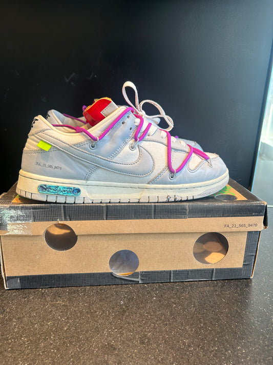 Nike Dunk Low Off-White Lot 45 Size 10 Preowned (No Hangtag)
