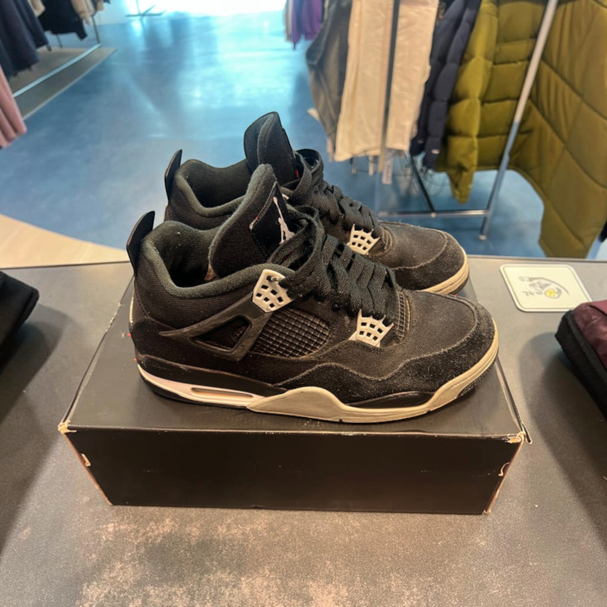Air Jordan 4 Black Canvas Size 10M Pre-owned