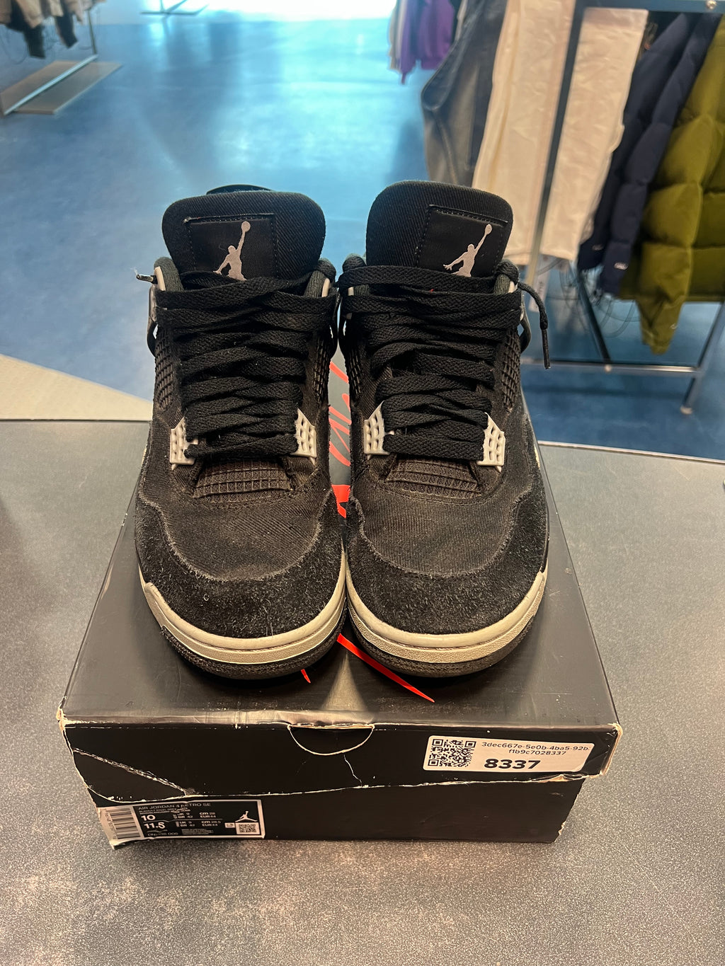Air Jordan 4 Black Canvas Size 10M Pre-owned
