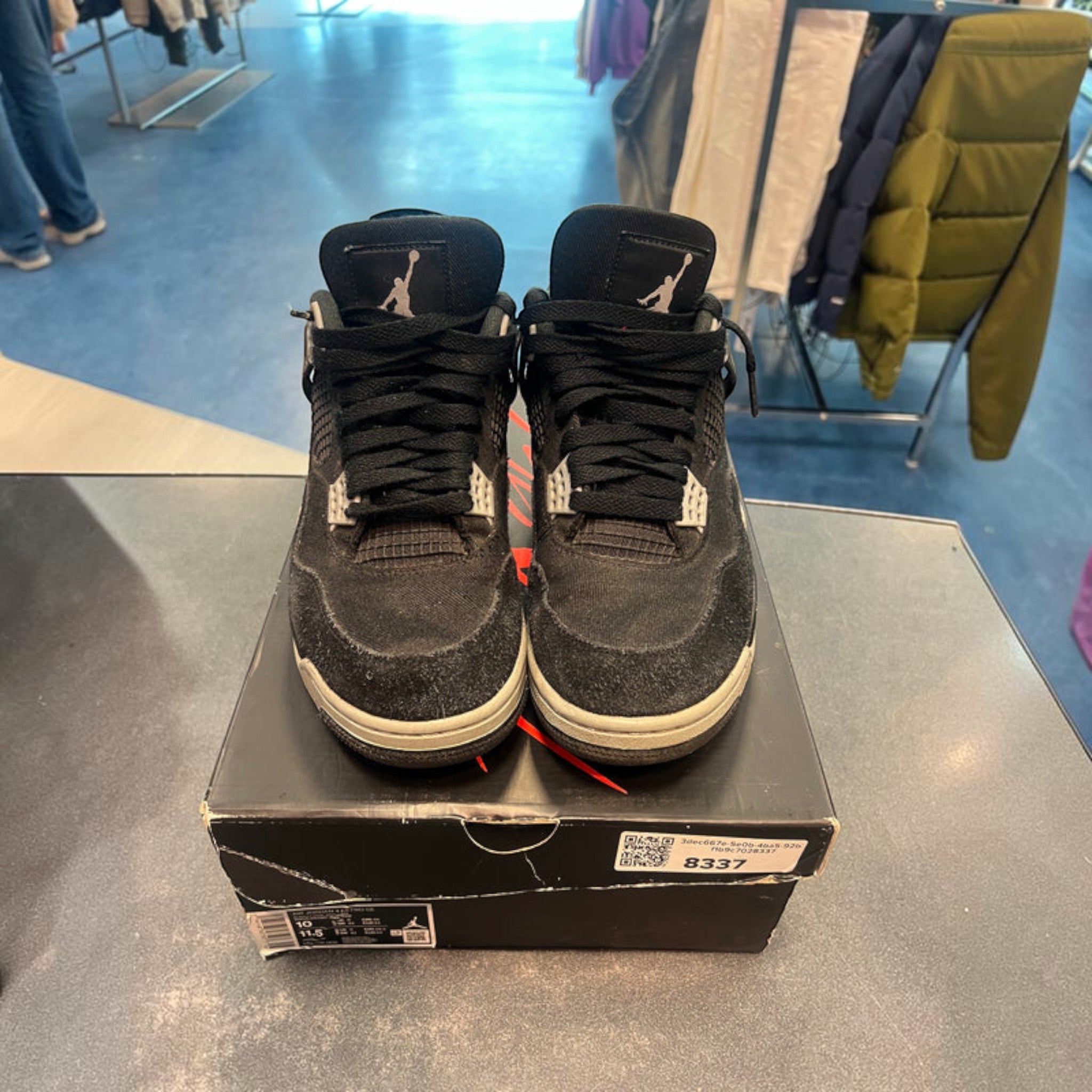 Air Jordan 4 Black Canvas Size 10M Pre-owned