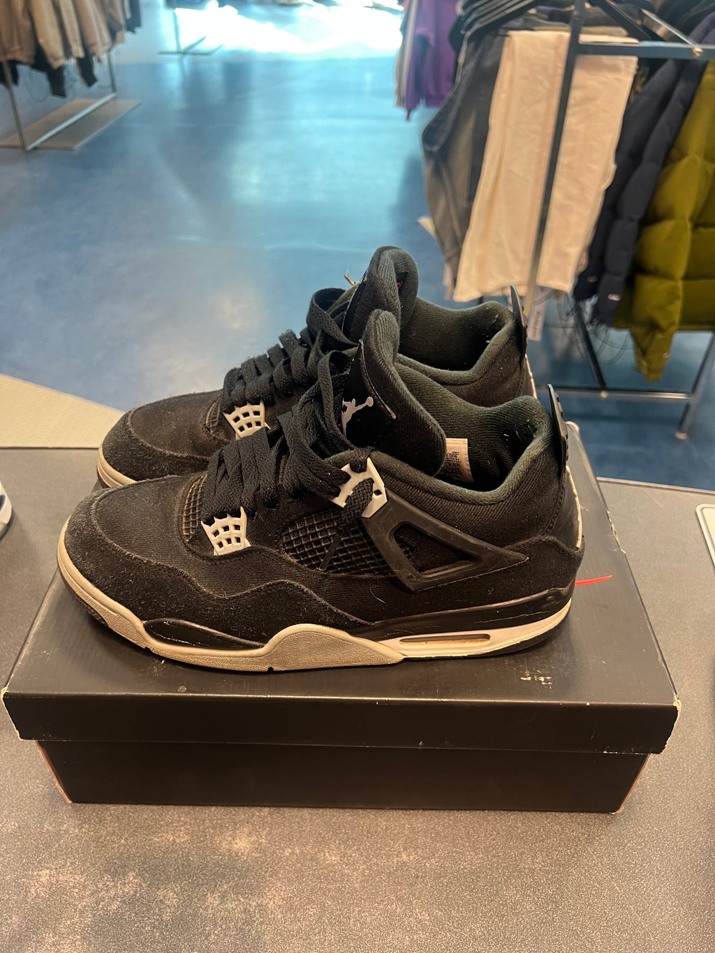 Air Jordan 4 Black Canvas Size 10M Pre-owned
