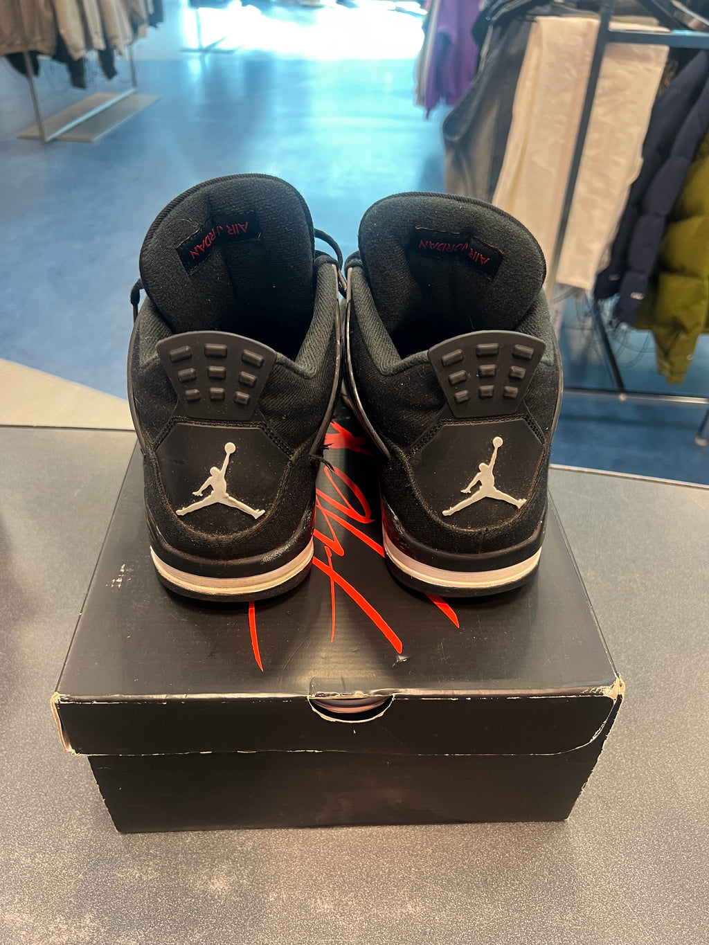 Air Jordan 4 Black Canvas Size 10M Pre-owned