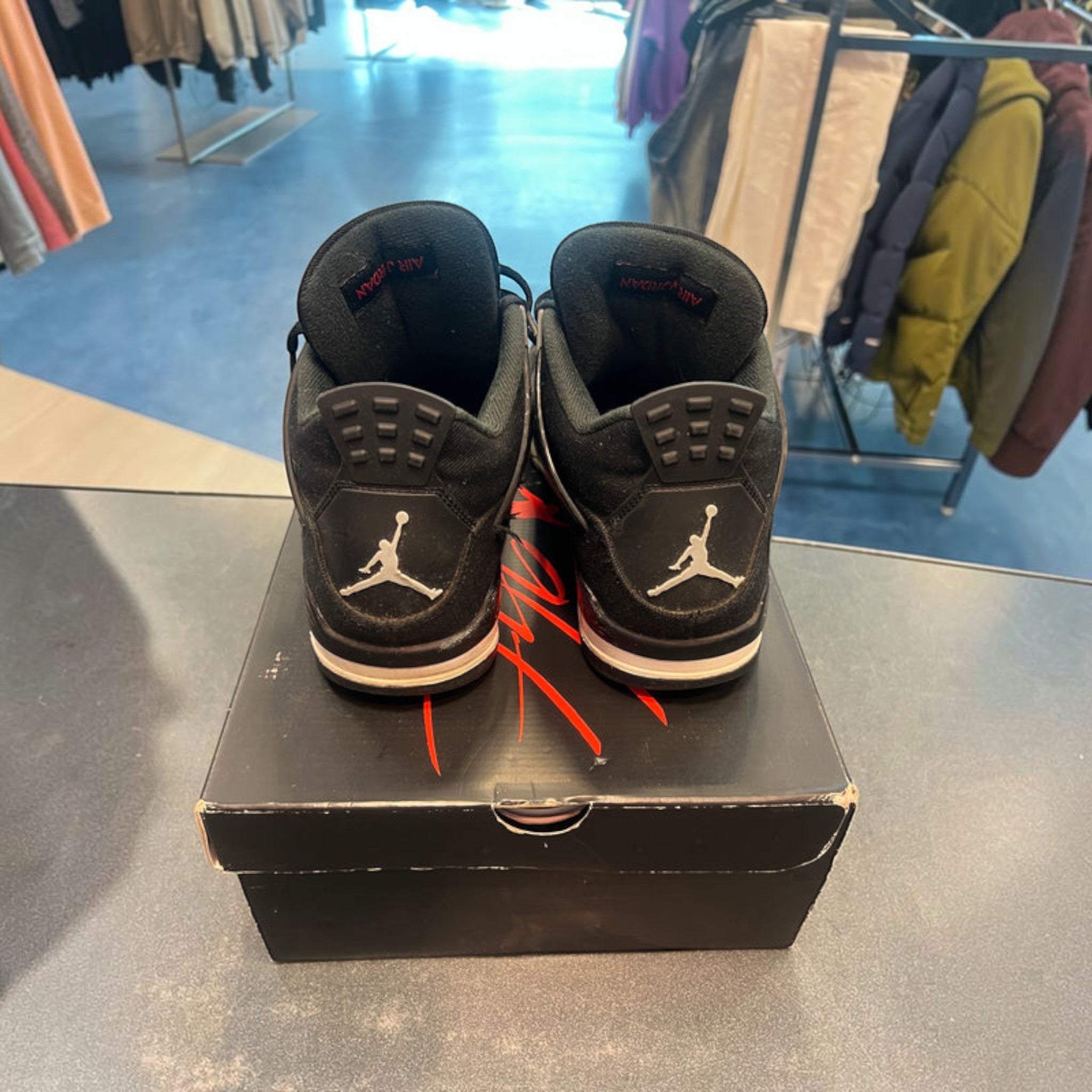 Air Jordan 4 Black Canvas Size 10M Pre-owned