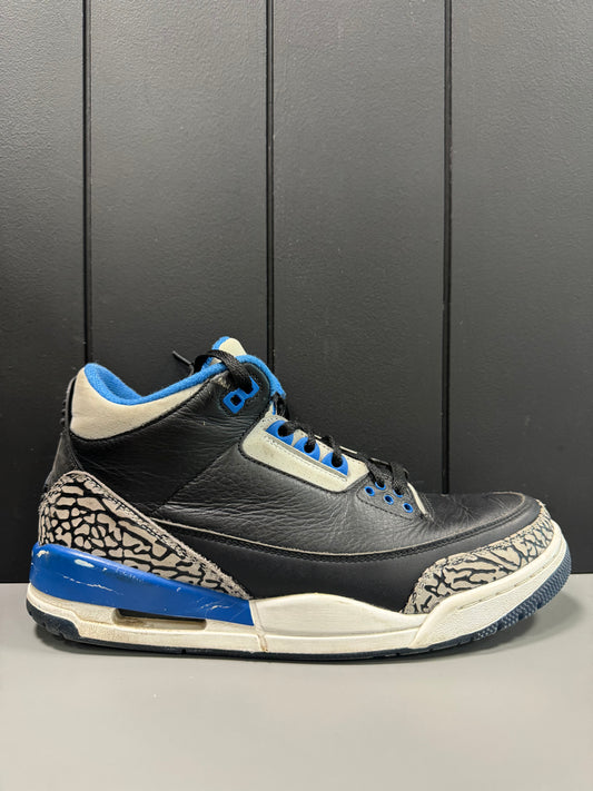 Jordan 3 "Sport Blue" Size 8.5 Preowned