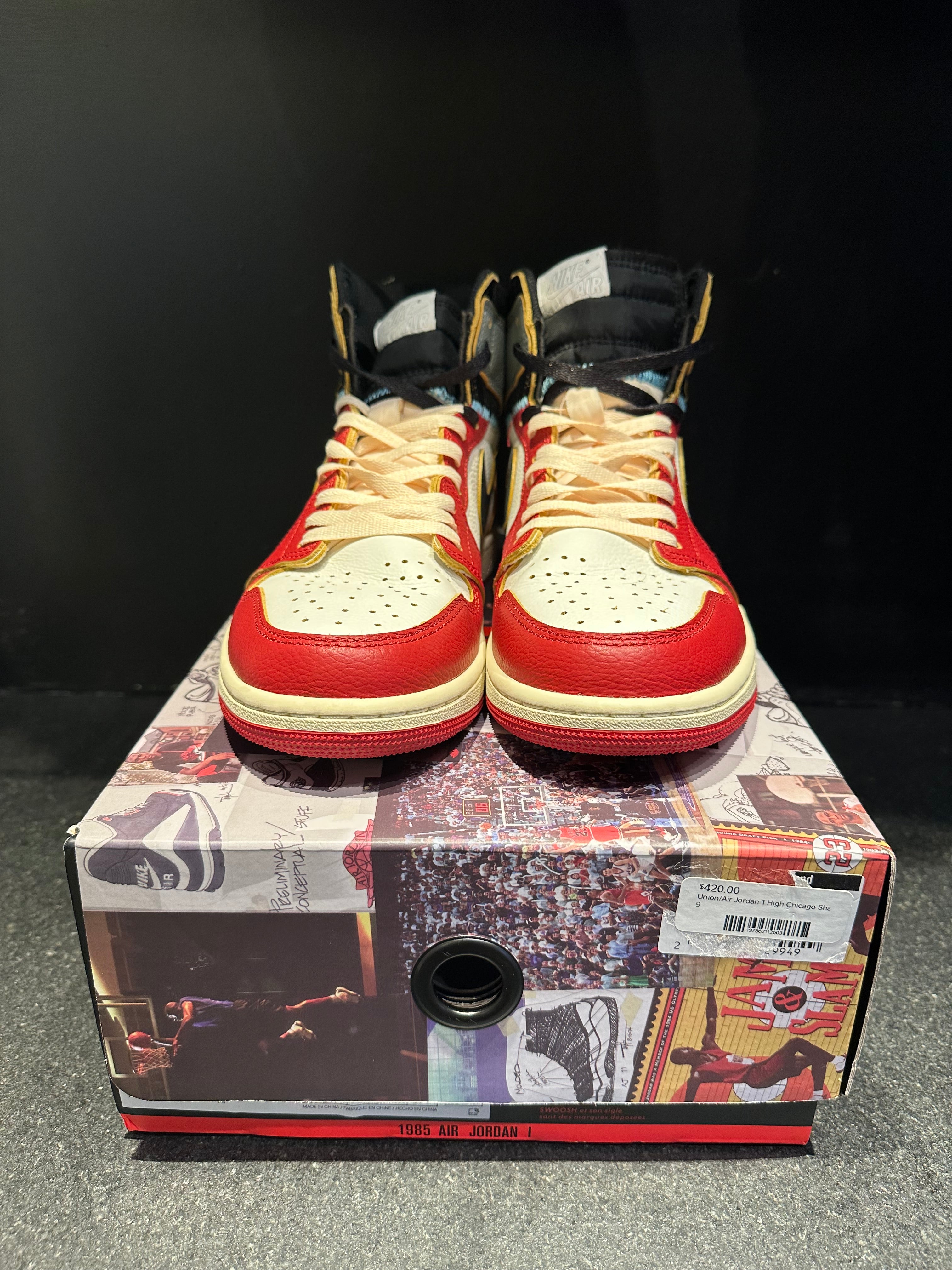 Union x Jordan 1 High "Chicago/Shadow" Size 9 Preowned With Box