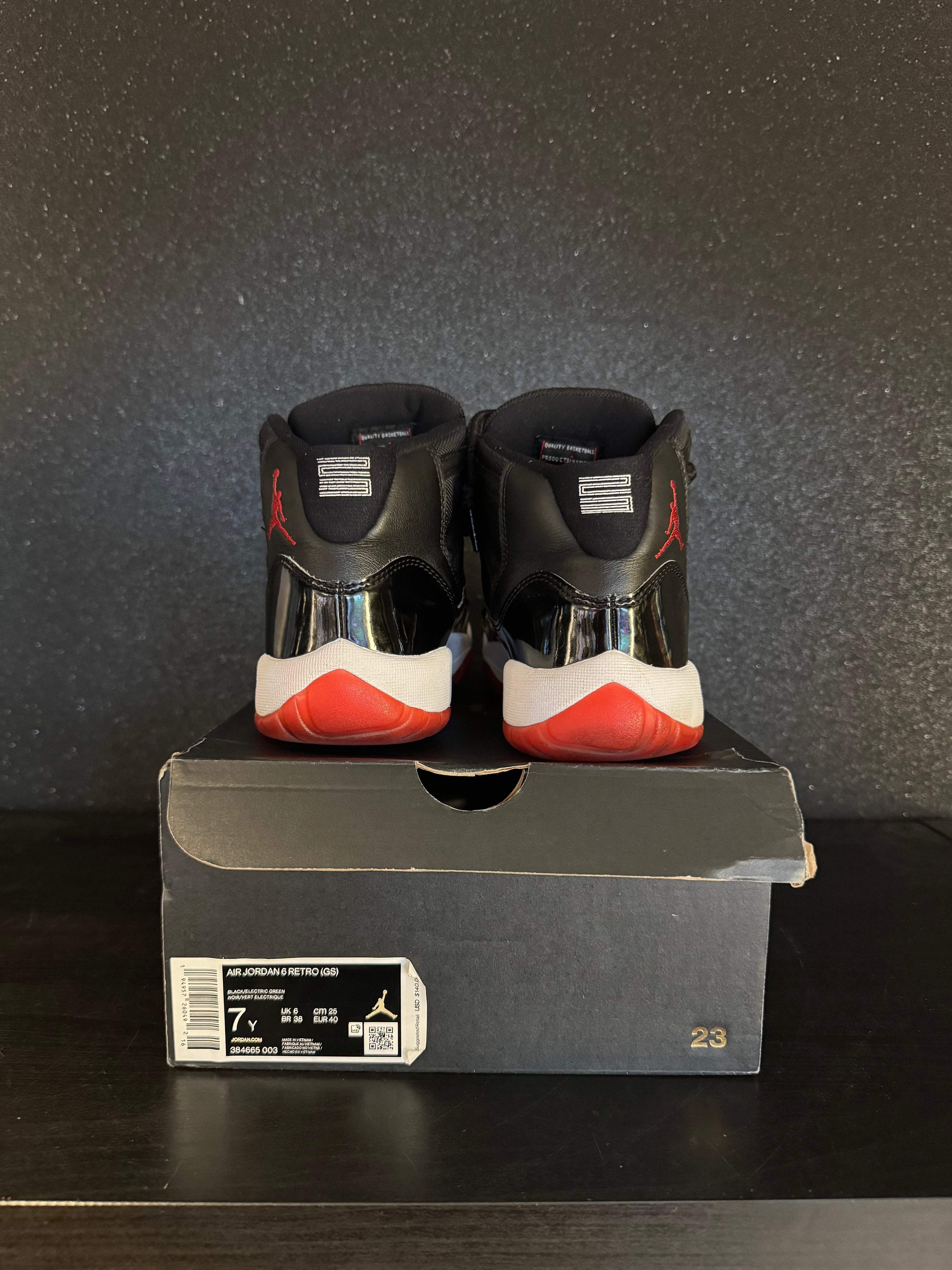 Jordan 11 (GS) 'Bred' Size 7Y Preowned with box