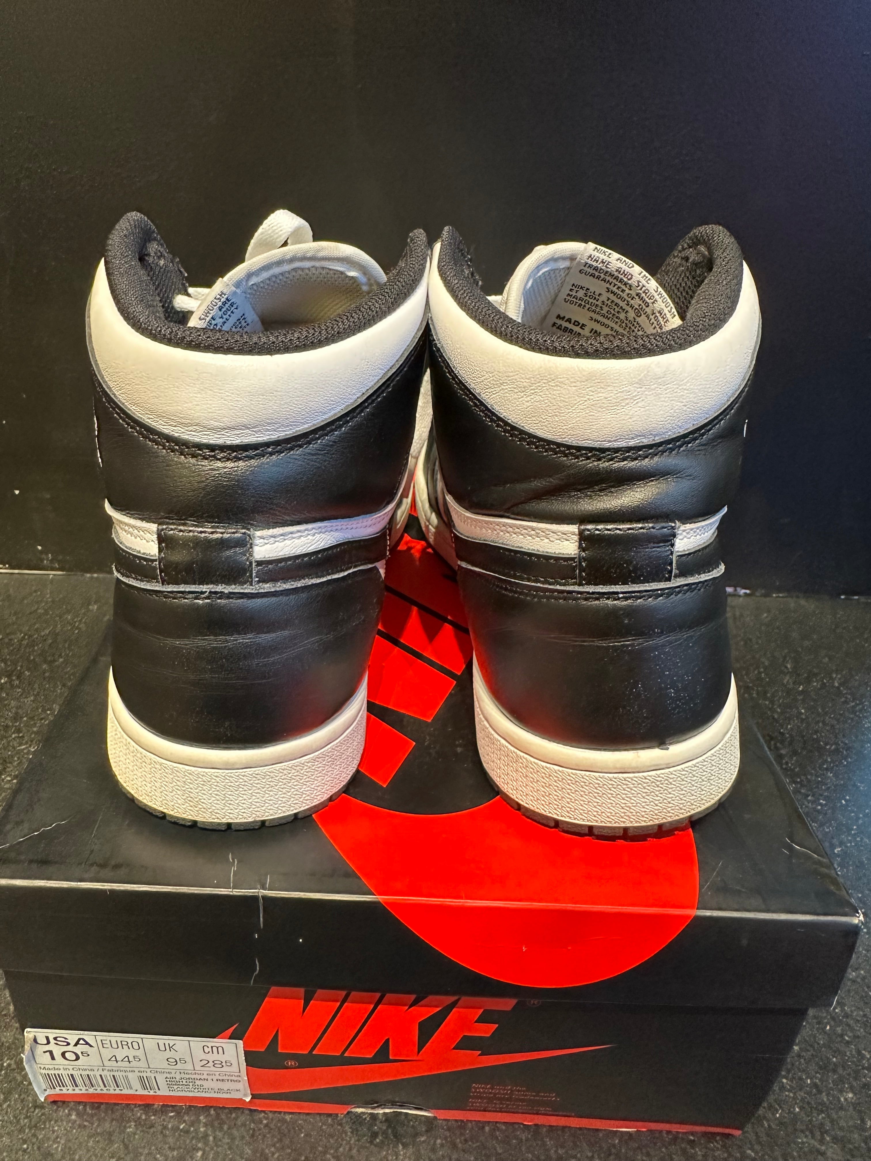 Jordan 1 High Black/White Size 10.5 Preowned