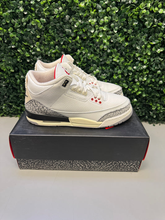 Jordan 3 "White Cement" Size 7Y / 8.5W Preowned