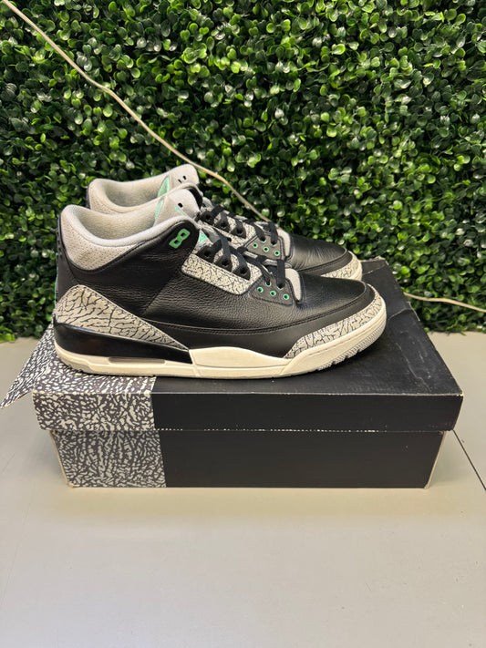 Jordan 3 "Green Glow" Size 13 Preowned