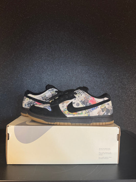 Nike SB Dunk Low 'Supreme Rammellzee' Size 9 Preowned with box