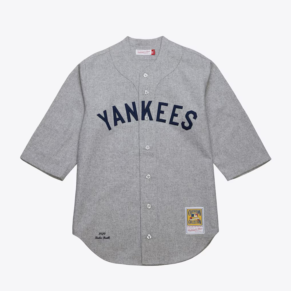 MITCHELL AND NESS Babe Ruth New York Yankees 1929 Gray Authentic Jersey