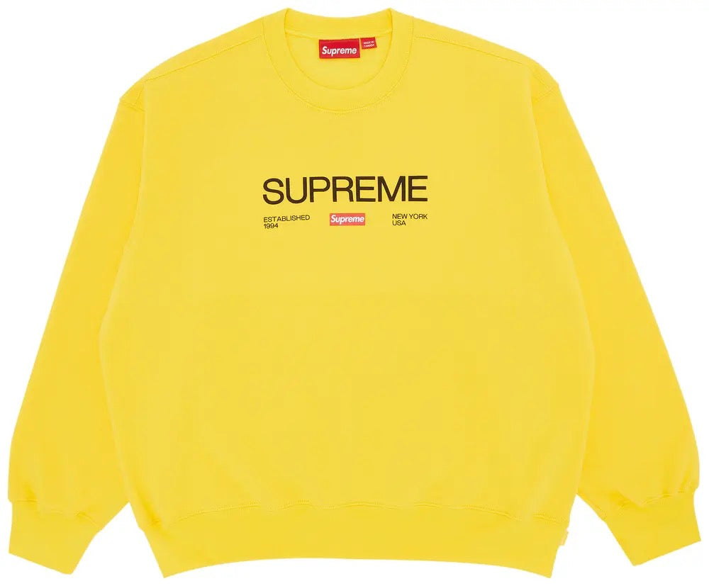 Supreme Established Crewneck 'Yellow'