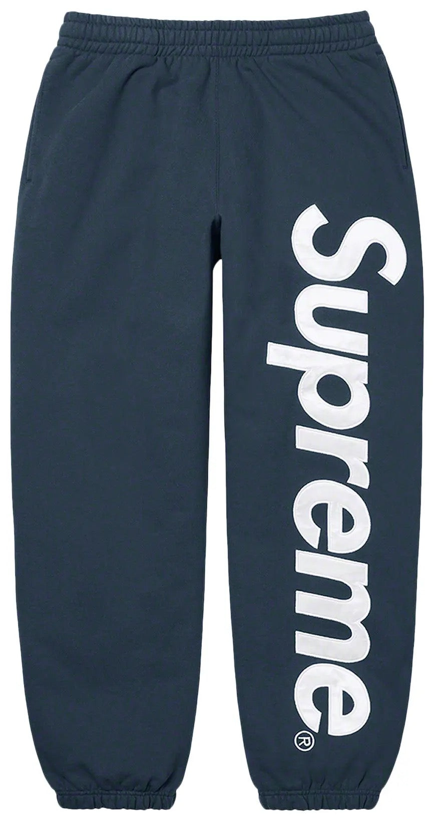 Supreme Satin Appliqué Sweatpant 'Navy'