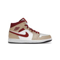 Jordan 1 Mid "Light Curry Cardinal" (GS)
