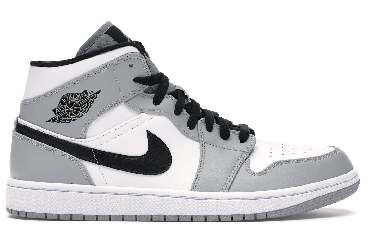 Jordan 1 Mid "Light Smoke Grey Black"