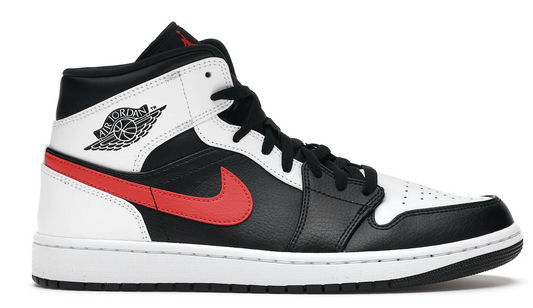 Jordan 1 Mid "White Black Chile Red"