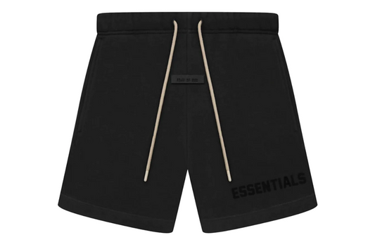 Essentials Black Bonded Sweatshorts (Jet Black)