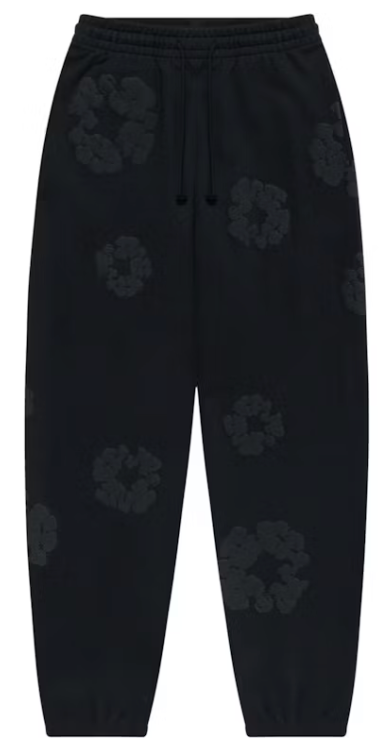 Denim Tears Cotton Wreath Sweatpants "Black Monochrome"