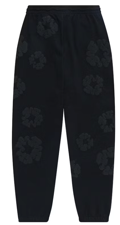 Denim Tears Cotton Wreath Sweatpants "Black Monochrome"