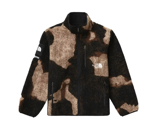 Supreme The North Face Bleached Denim Print Fleece Jacket