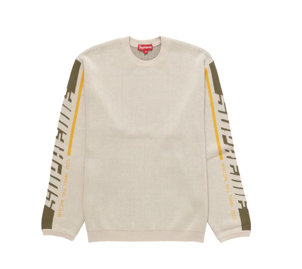 Supreme Sleeve Stripe Sweater Tan