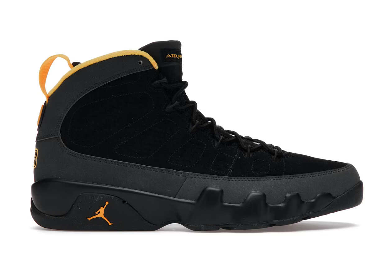 Jordan 9 "Dark Charcoal University Gold" GS