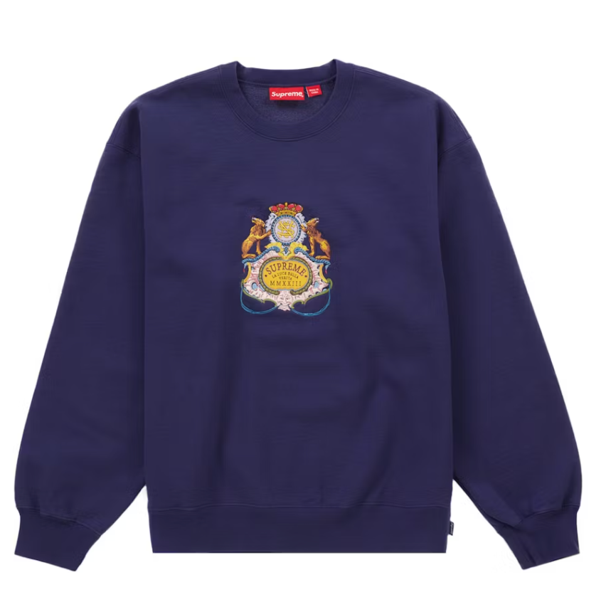 Supreme Crest Crewneck Washed Navy