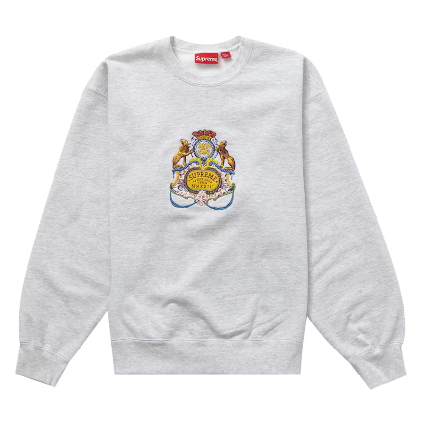 Supreme Crest Crewneck Ash Grey