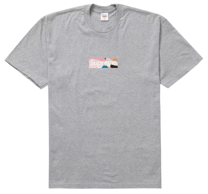 Supreme Emilio Pucci Box Logo Tee Grey