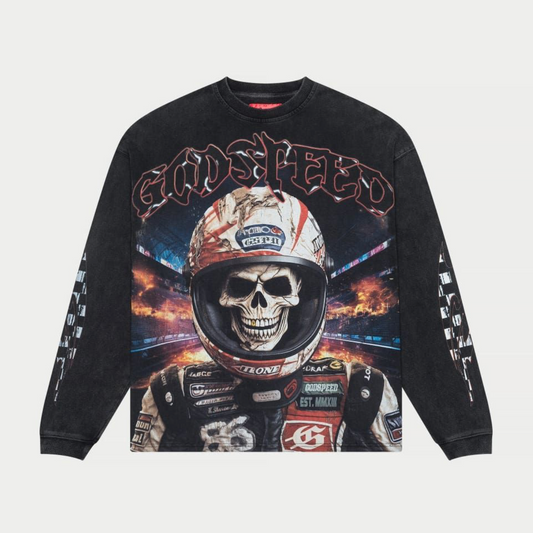 GodSpeed Racer Goldie Long Sleeve T-Shirt (Black wash)