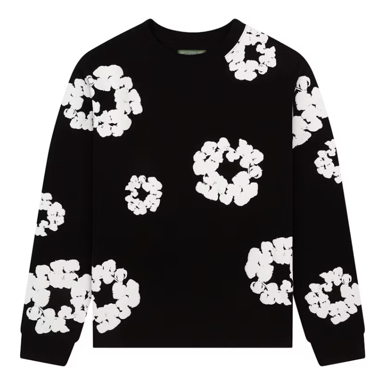 Denim Tears Long Sleeve Cotton Wreath T-shirt (Black)
