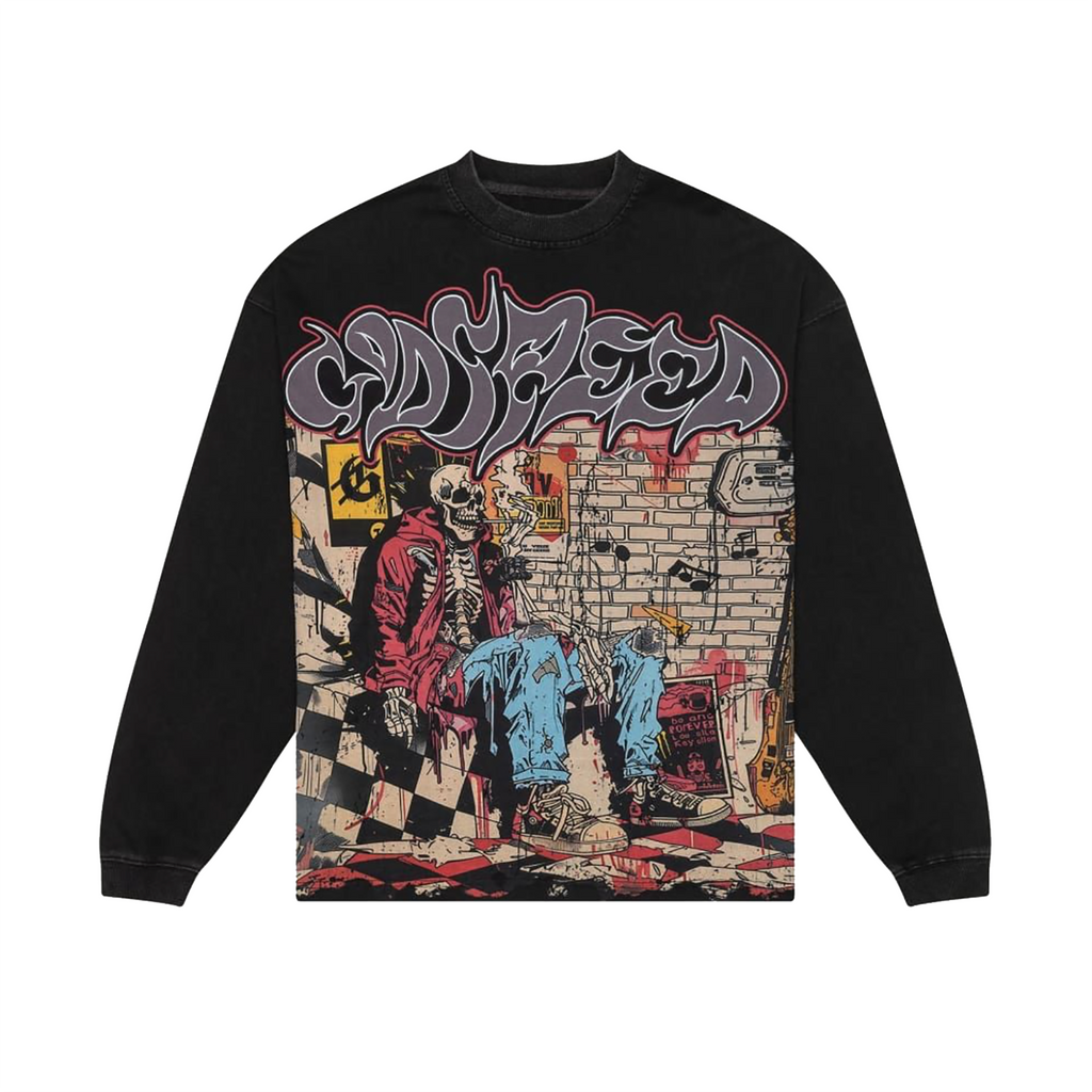 GodSpeed Stoner (Black Wash) Long Sleeve T-shirt