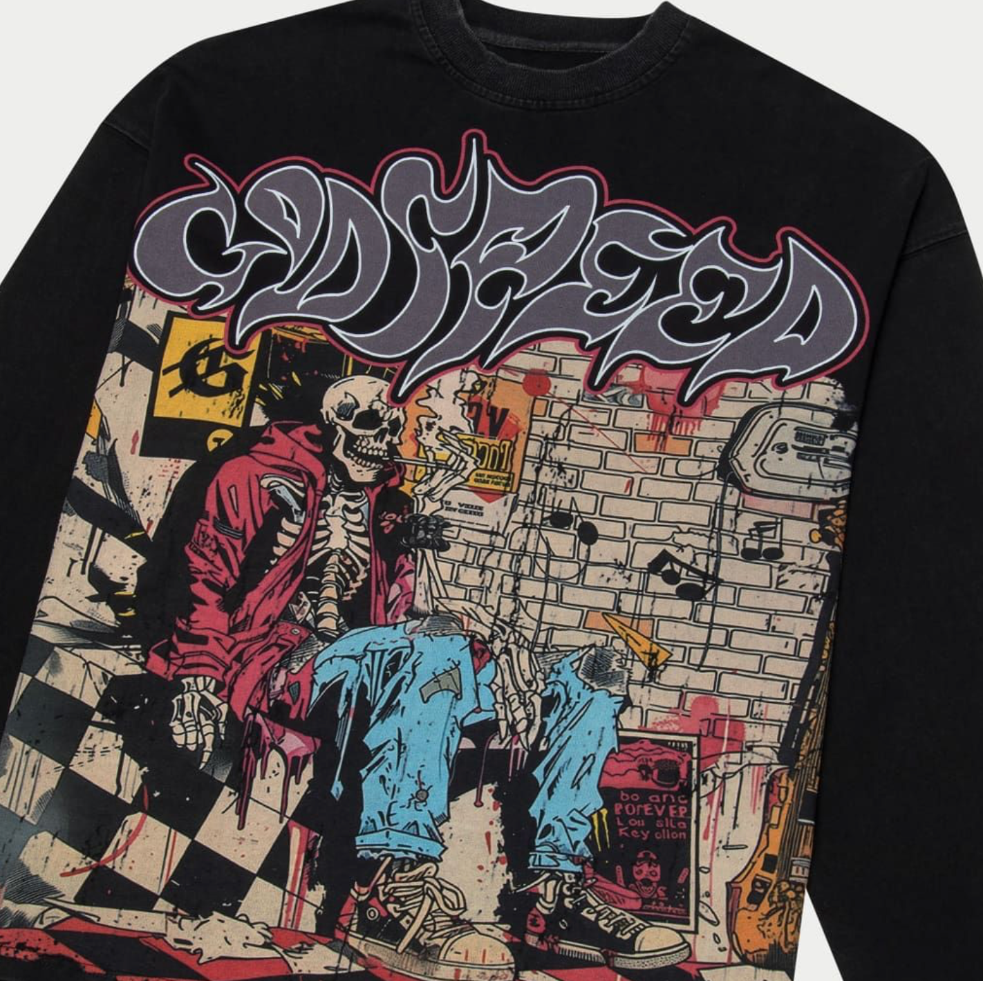 GodSpeed Stoner (Black Wash) Long Sleeve T-shirt