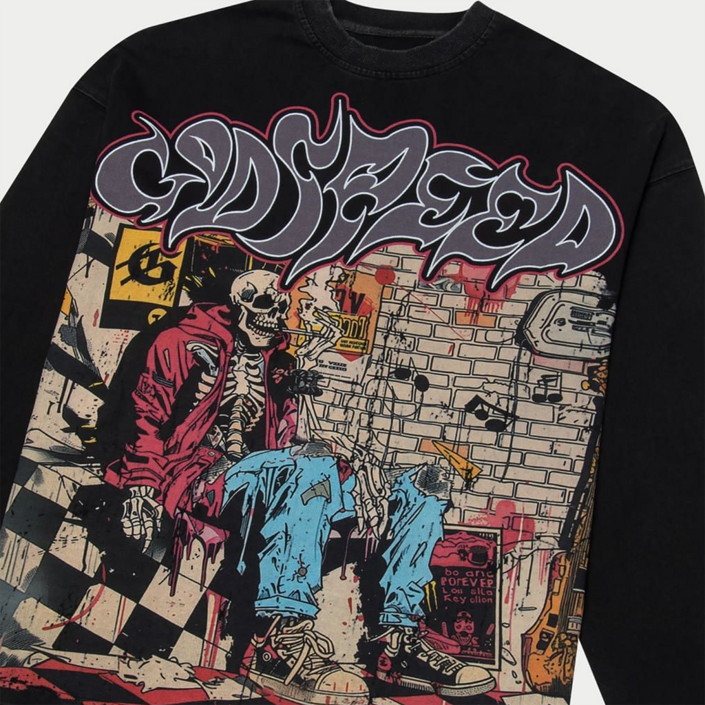 GodSpeed Stoner (Black Wash) Long Sleeve T-shirt