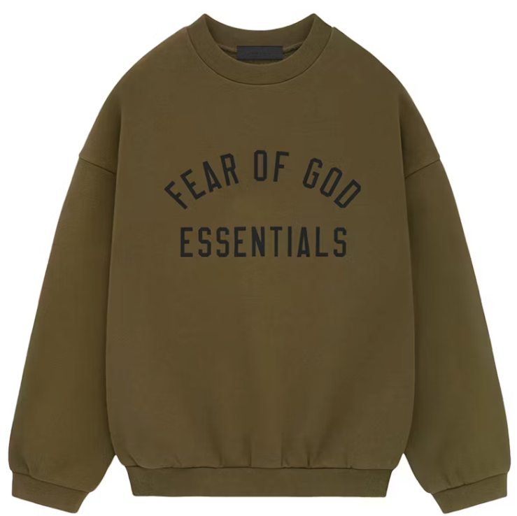 Fear of God Essentials Fleece Crewneck (FW24) "Olive"