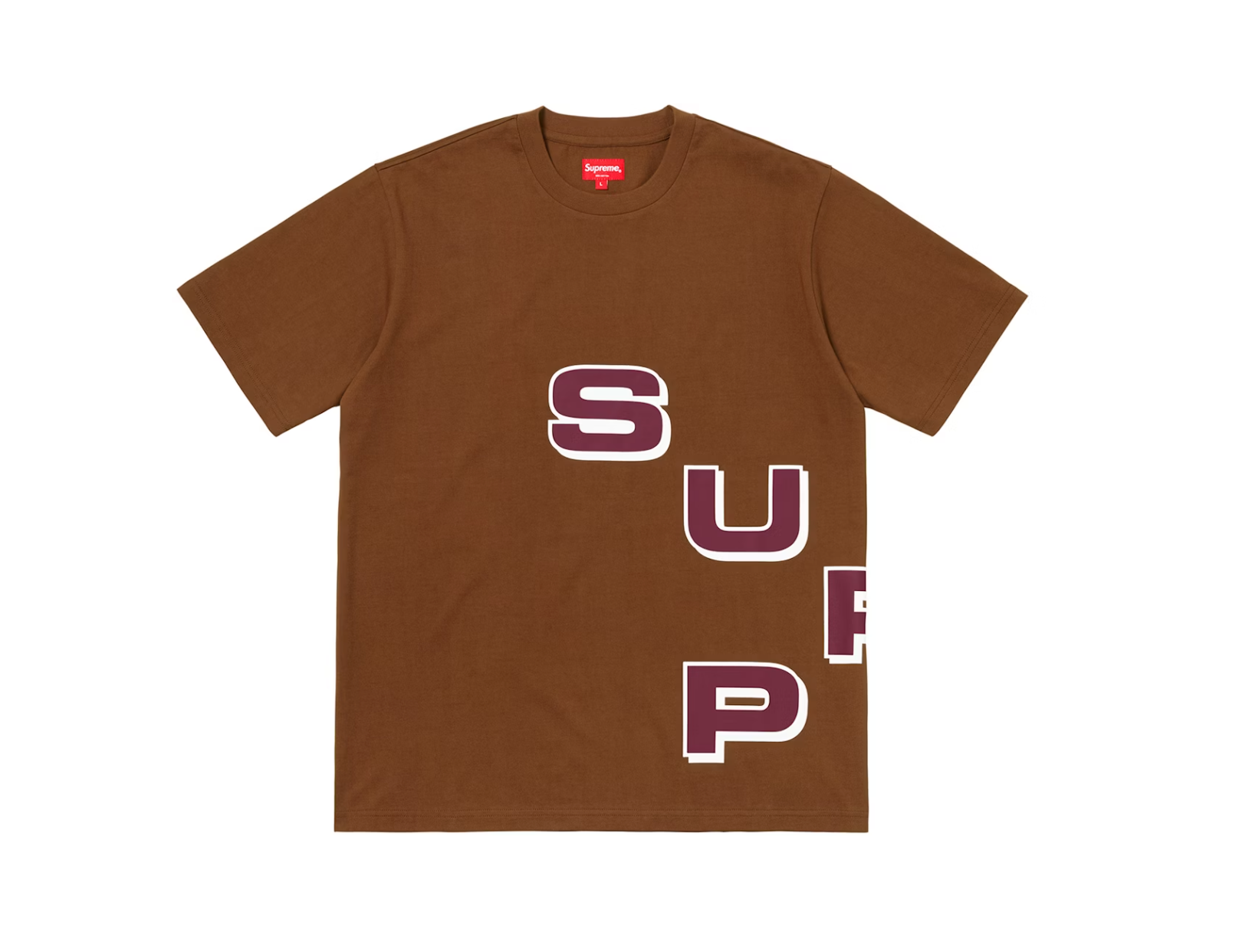 Supreme Stagger Tee Brown Size Medium Brand New