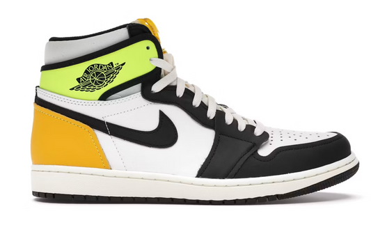 Jordan 1 Retro High "White Black Volt University Gold"